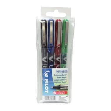Pochette de 4 rollers V-Ball 0,5 mm couleurs assorties - Ma Rentrée Facile