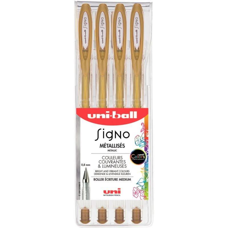 Pochette de 4 stylos gel Signo or - Ma Rentrée Facile