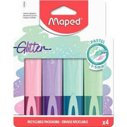 Pochette de 4 surligneurs Maped Fluo Peps Glitter pastel - Ma Rentrée Facile