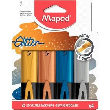 Pochette de 4 surligneurs Fluopeps métal - Ma Rentrée Facile