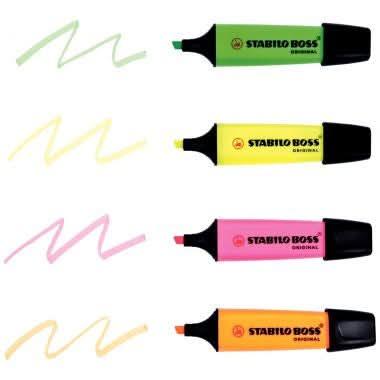 Pochette de 4 surligneurs STABILO BOSS assortis - Ma Rentrée Facile