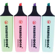 Pochette de 4 surligneurs STABILO BOSS pastel assortis - Ma Rentrée Facile