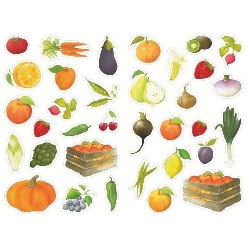 Pochette de 408 gommettes fruits et légumes, adhésives repositionnables - Ma Rentrée Facile