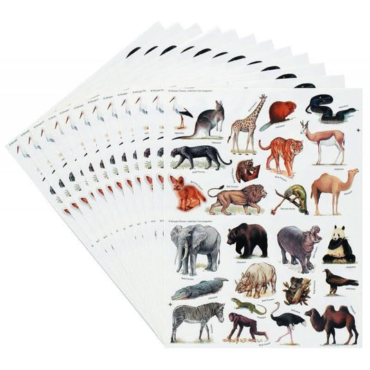 Pochette de 408 gommettes les animaux sauvages, adhésives repositionnables - Ma Rentrée Facile