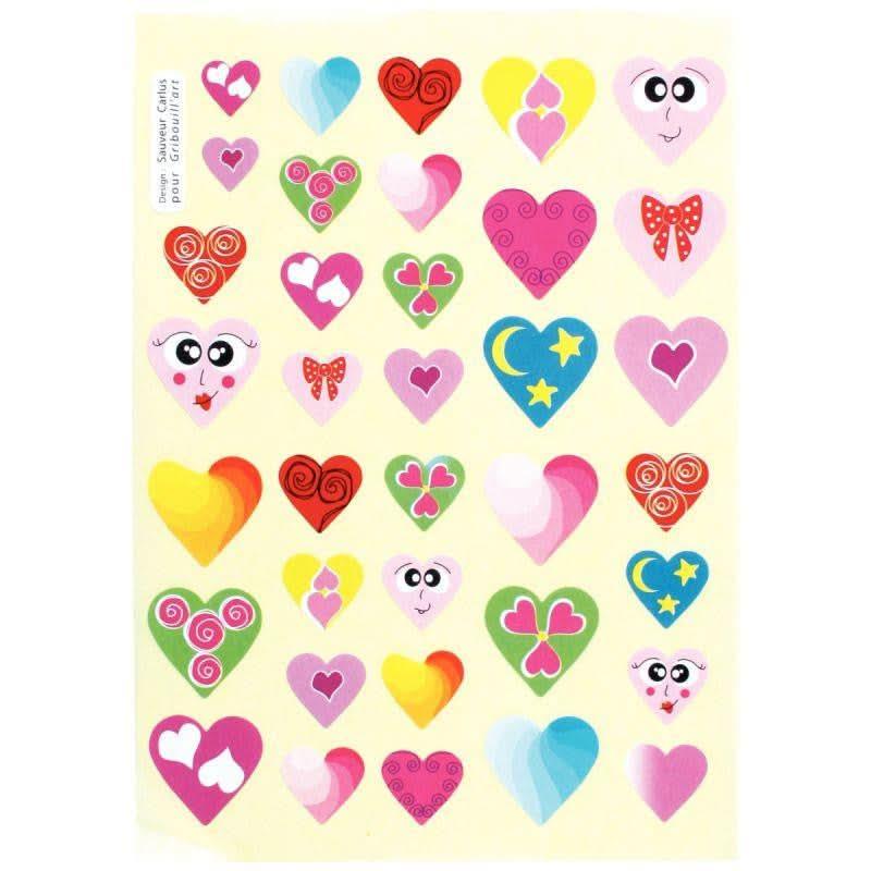 Pochette de 432 gommettes formes coeurs et fleurs - Ma Rentrée Facile