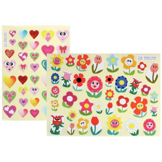 Pochette de 432 gommettes formes coeurs et fleurs - Ma Rentrée Facile