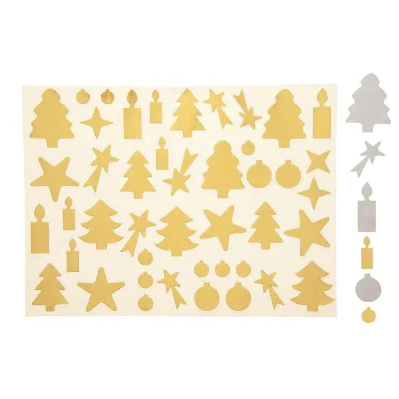 Pochette de 440 gommettes adhésives métallisées modèle fête, coloris or et argent - Ma Rentrée Facile