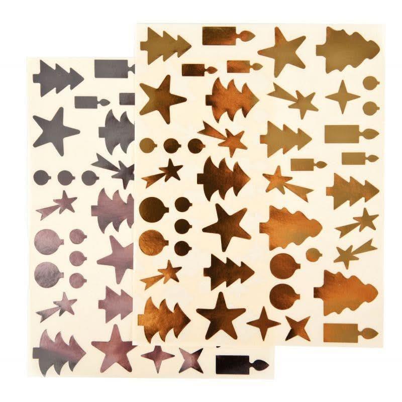 Pochette de 440 gommettes adhésives métallisées modèle fête, coloris or et argent - Ma Rentrée Facile