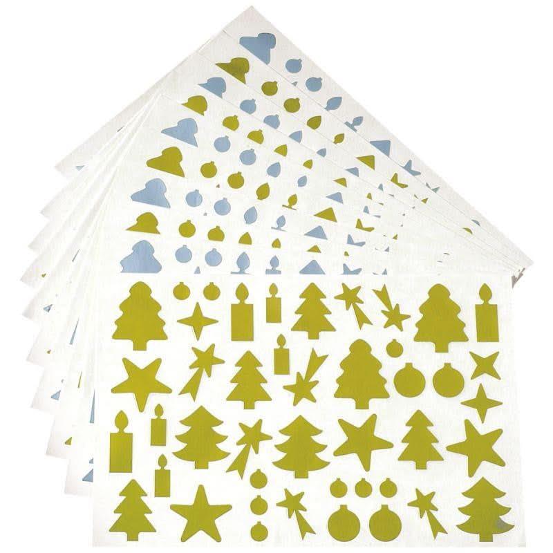 Pochette de 440 gommettes adhésives métallisées modèle fête, coloris or et argent - Ma Rentrée Facile