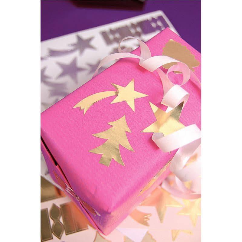 Pochette de 440 gommettes adhésives métallisées modèle fête, coloris or et argent - Ma Rentrée Facile