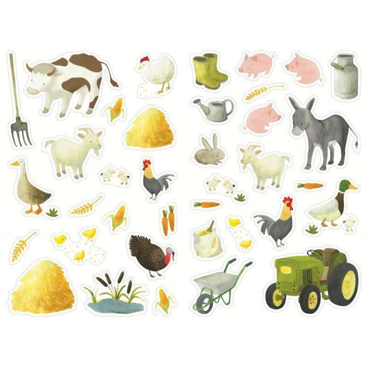 Pochette de 444 gommettes les animaux de la ferme, adhésives repositionnables - Ma Rentrée Facile