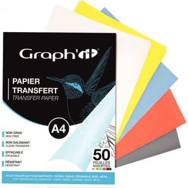 Pochette de 50 feuilles de papier décalquant assortis 21x29,7cm - Ma Rentrée Facile