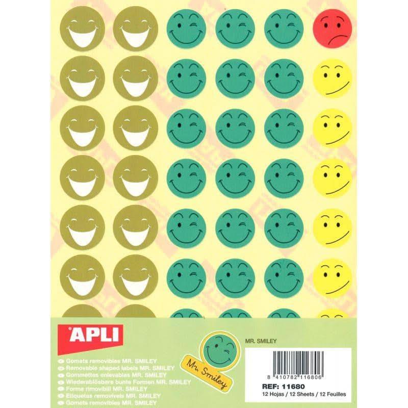 Pochette de 576 gommettes SMILEY, 12 planches - Ma Rentrée Facile