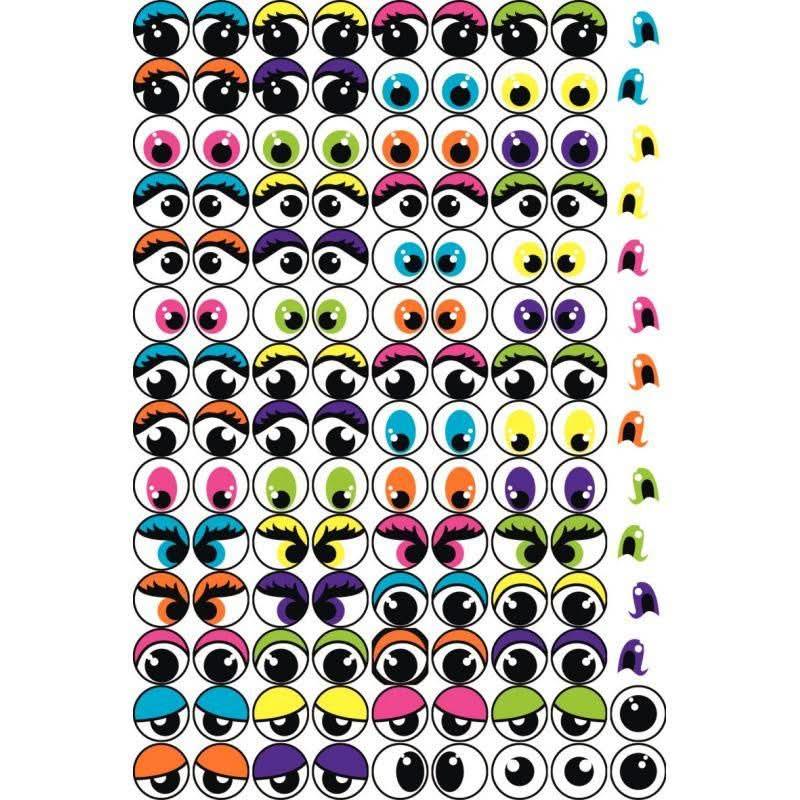 Pochette de 594 gommettes yeux adhésives assorties, repositionnables - Ma Rentrée Facile