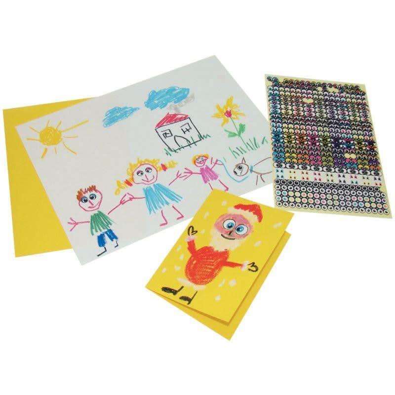 Pochette de 594 gommettes yeux adhésives assorties, repositionnables - Ma Rentrée Facile