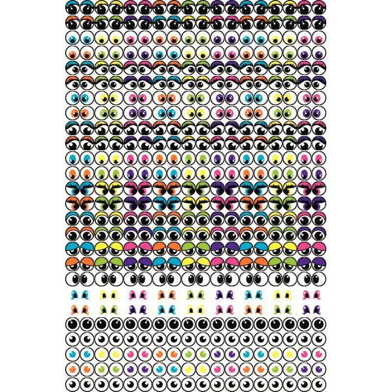 Pochette de 594 gommettes yeux adhésives assorties, repositionnables - Ma Rentrée Facile