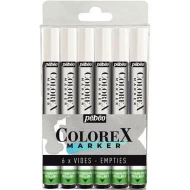 Pochette de 6 marker Colorex Pebeo, vides rechargeables - Ma Rentrée Facile
