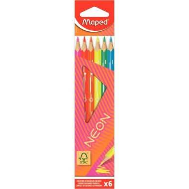 Pochette de 6 crayons de couleur Color'Peps fluo - Ma Rentrée Facile