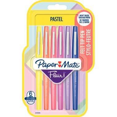 Pochette de 6 feutres nylon Flair pastel - Ma Rentrée Facile