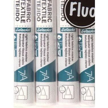 Pochette de 6 feutres textiles, couleurs fluorescentes - Ma Rentrée Facile