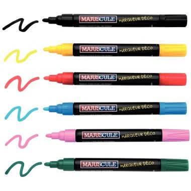 Pochette de 6 marqueurs peinture pointe moyenne Majuscule - Ma Rentrée Facile