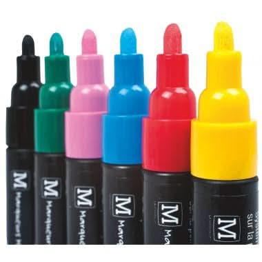 Pochette de 6 marqueurs peinture pointe moyenne Majuscule - Ma Rentrée Facile