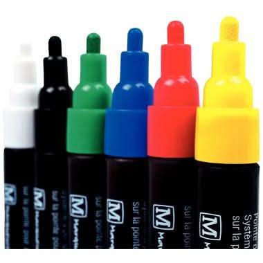 Pochette de 6 marqueurs permanents pointe large assortis - Ma Rentrée Facile