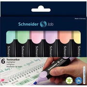 Pochette de 6 surligneurs Schneider Job Pastel assortis - Ma Rentrée Facile