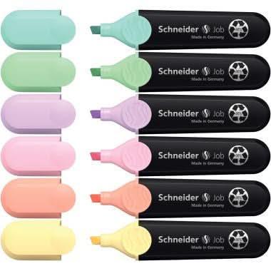 Pochette de 6 surligneurs Schneider Job Pastel assortis - Ma Rentrée Facile