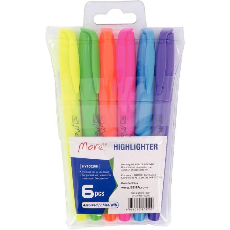 Pochette de 6 surligneurs poche assortis - Ma Rentrée Facile