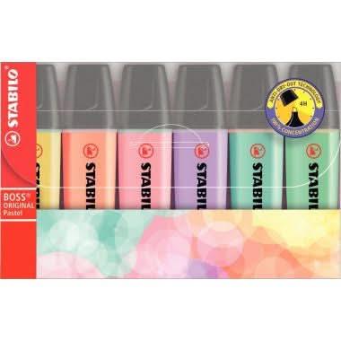 Pochette de 6 surligneurs STABILO BOSS pastel assortis - Ma Rentrée Facile