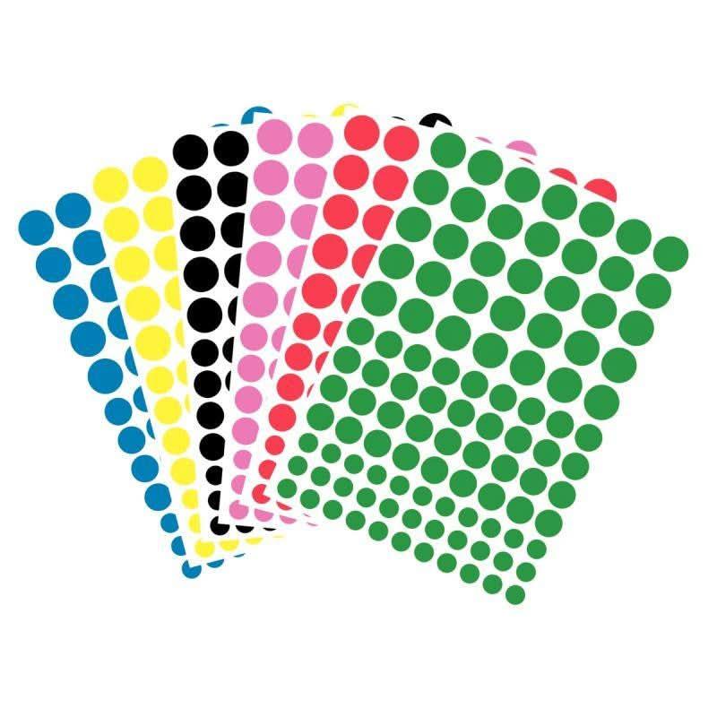 Pochette de 624 gommettes rondes couleurs assorties - Ma Rentrée Facile