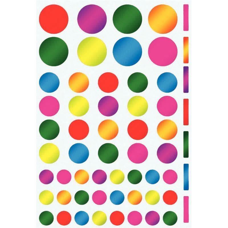 Pochette de 624 gommettes rondes métallisées couleurs assorties - Ma Rentrée Facile