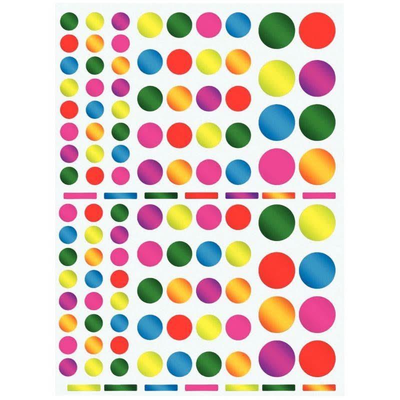 Pochette de 624 gommettes rondes métallisées couleurs assorties - Ma Rentrée Facile