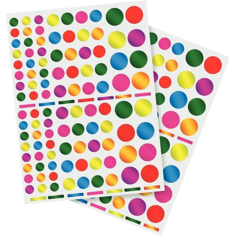 Pochette de 624 gommettes rondes métallisées couleurs assorties - Ma Rentrée Facile