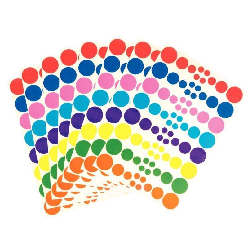 Pochette de 640 gommettes rondes assorties - Ma Rentrée Facile