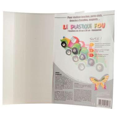 Pochette de 7 feuilles de plastique fou 20x30 cm transparent - Ma Rentrée Facile