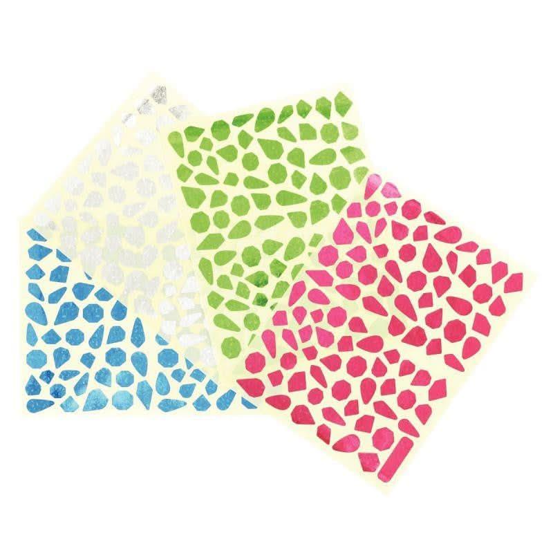 Pochette de 704 gommettes holographiques forme pierres précieuses - Ma Rentrée Facile