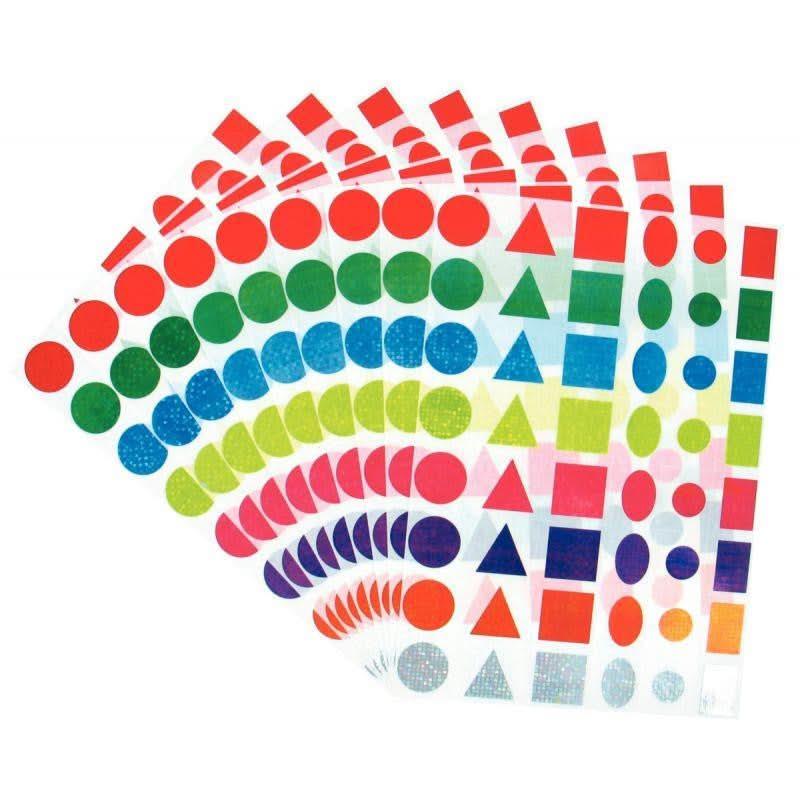 Pochette de 720 maxi gommettes géométriques holographiques assorties - Ma Rentrée Facile