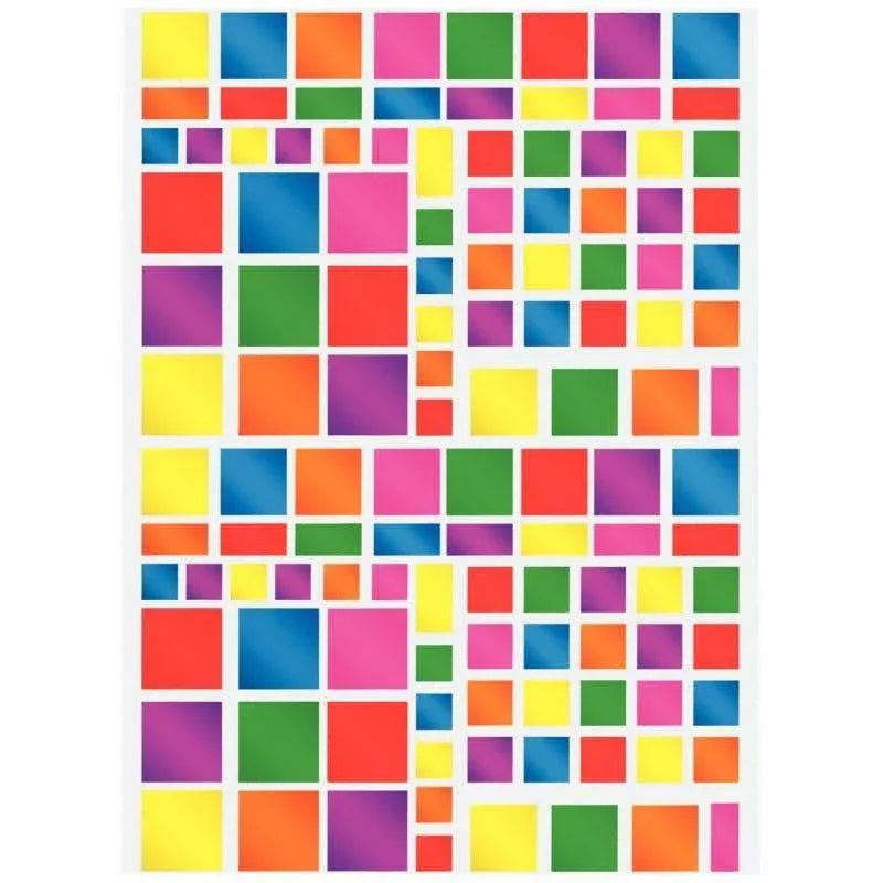 Pochette de 756 gommettes carrés métallisées couleurs assorties - Ma Rentrée Facile