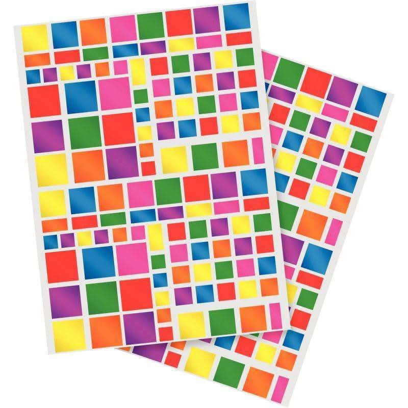 Pochette de 756 gommettes carrés métallisées couleurs assorties - Ma Rentrée Facile