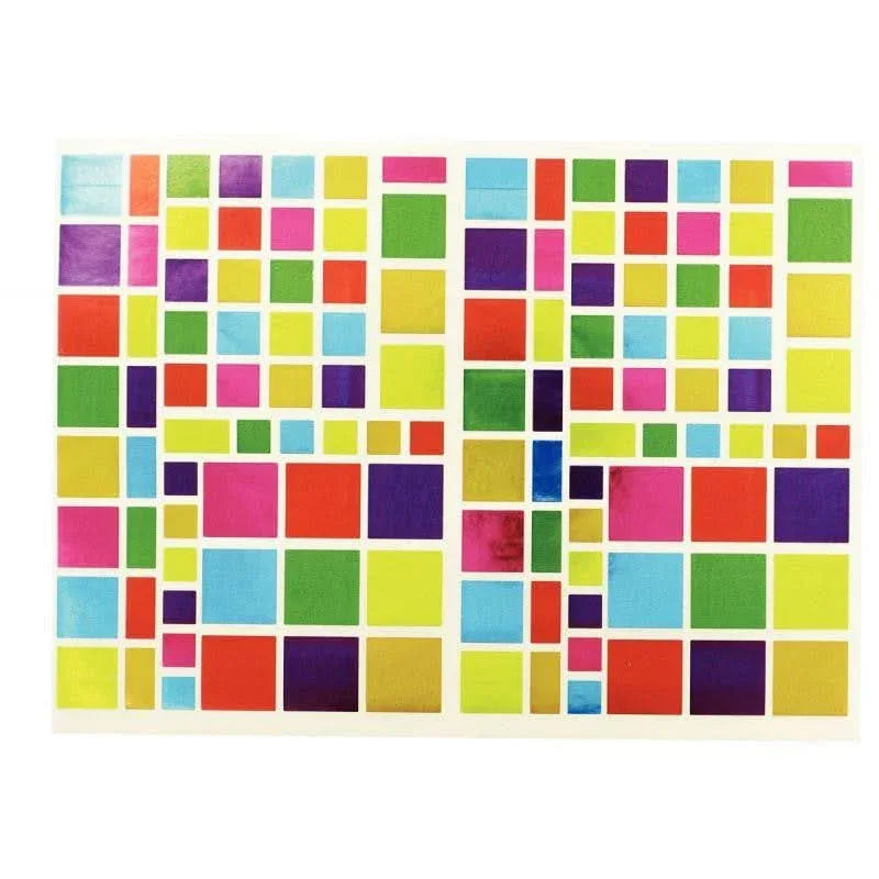 Pochette de 756 gommettes carrés métallisées couleurs assorties - Ma Rentrée Facile