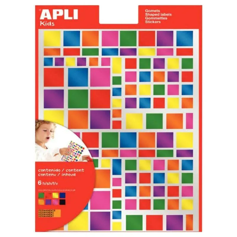 Pochette de 756 gommettes carrés métallisées couleurs assorties - Ma Rentrée Facile