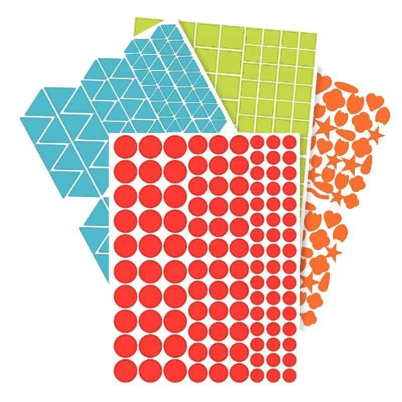 Pochette de 7920 gommettes géométriques repositionnables formes et couleurs assorties - Ma Rentrée Facile