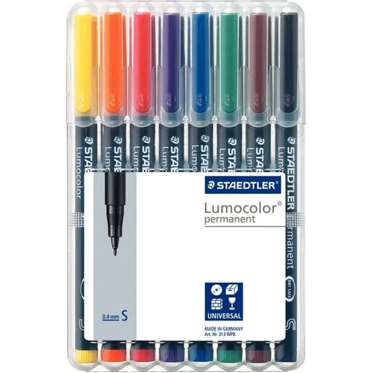 Pochette de 8 feutres Lumocolor permanent 0,4mm assortis - Ma Rentrée Facile