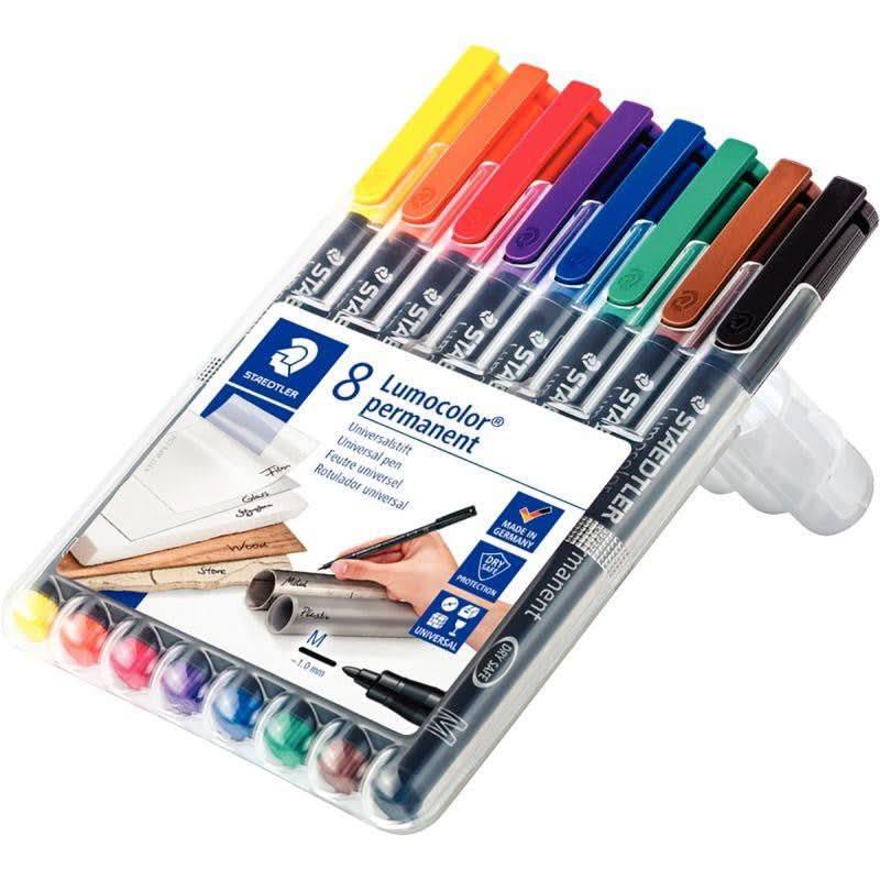 Pochette de 8 feutres Lumocolor permanent 1,0mm assortis - Ma Rentrée Facile