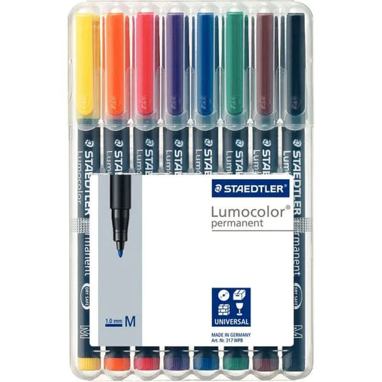 Pochette de 8 feutres Lumocolor permanent 1,0mm assortis - Ma Rentrée Facile