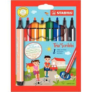 Pochette de 8 feutres pointe large Stabilo Trio Scribbi - Ma Rentrée Facile