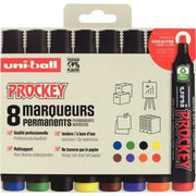 Pochette de 8 marqueurs pointe biseauté Prockey couleurs assorties - Ma Rentrée Facile