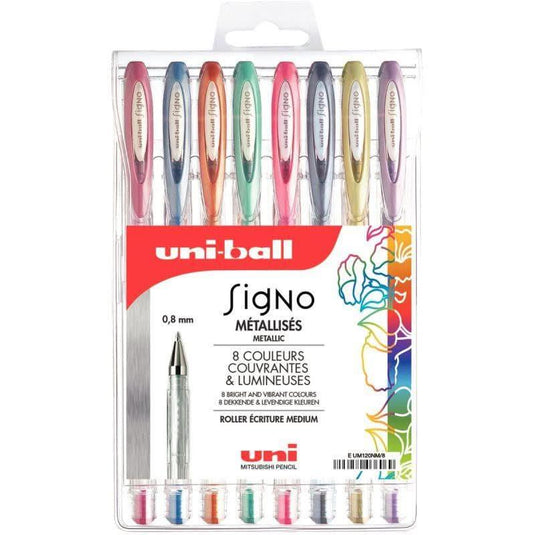 Pochette de 8 stylos gel Signo métallisés - Ma Rentrée Facile